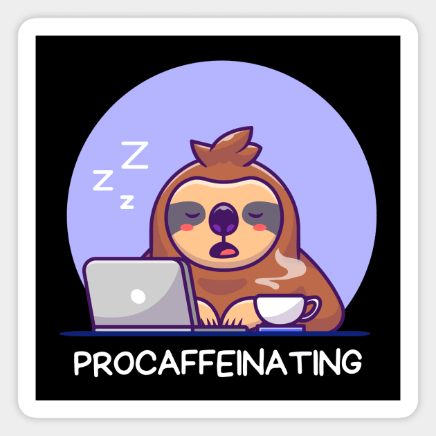 Procaffeinating | Procrastinator Coffee Pun Magnet by Allthingspunny